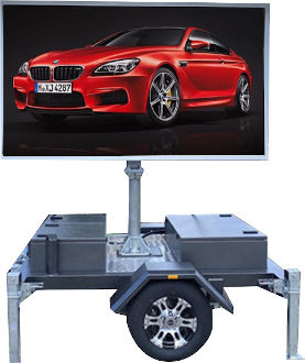 Mobile billboard hire. LED trailer billboard signs for hire - BMW