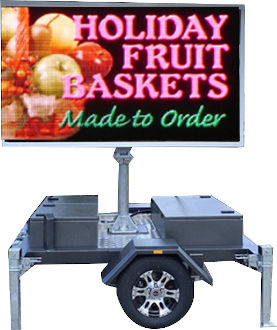 Standard definition outdoor mobile trailer LED advertising sign for hire - Fruit Baskets