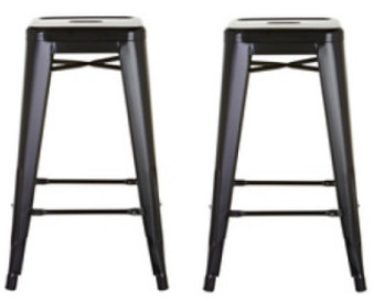 Black metal bar stools for hire