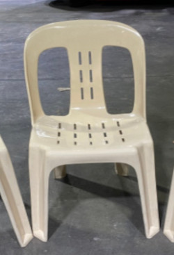 White Plastic High Back Chairs for Rent or Hire